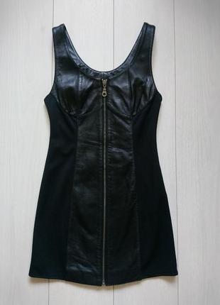 Кожаное платье сарафан first genuine leather1 фото