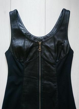 Кожаное платье сарафан first genuine leather10 фото