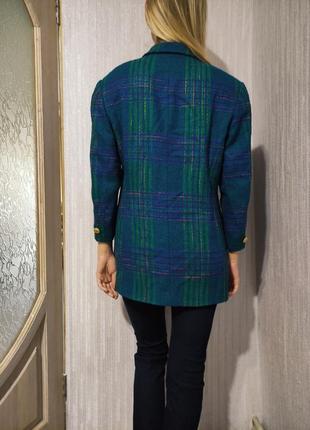 Hauber твидовый пиджак, жакет, твид, клетчатый, шерсть, винтаж, винтажный7 фото