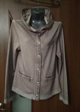 Отличная женская кофта /толстовка на кнопках с капюшоном nile