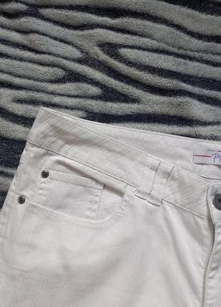 Белые джинсы бриджи капри скинни с высокой талией papaya, 16 размер.4 фото