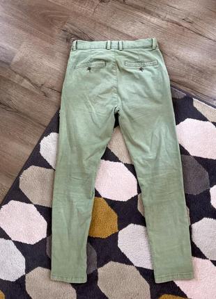 Штани бавовняні reserved на хлопчика 152 см , літні джокери колір хакі2 фото