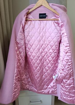 Пальто зима осень утепленное розовое пальтошко пальтонишко плащ плащик3 фото
