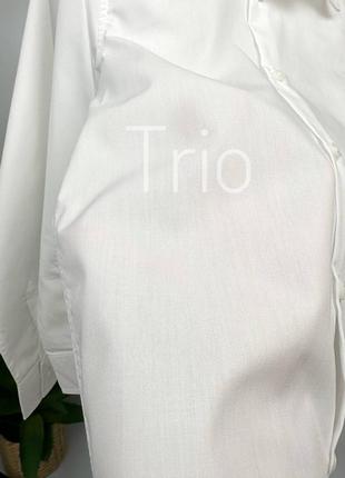Белая рубашка h&m "easy-iron" с длинным рукавом4 фото
