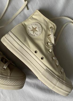 Кеды конверсы converse chuck taylor all star lift platform tonal gold