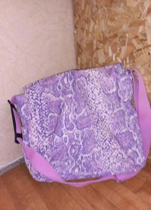 Расширяемая сумка-мессенджер kipling, розовая, белая, фиолетовая, со змеиным2 фото