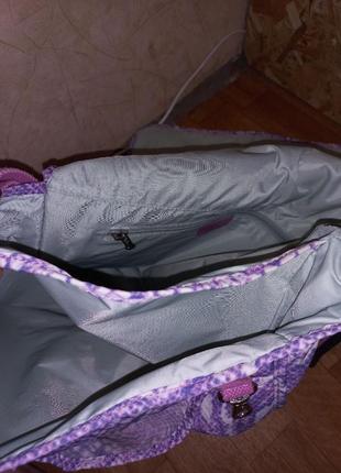 Расширяемая сумка-мессенджер kipling, розовая, белая, фиолетовая, со змеиным8 фото