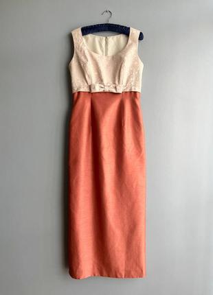 Платье винтаж шелковое длинное прямое приталенное без рукавов тафта купить цена