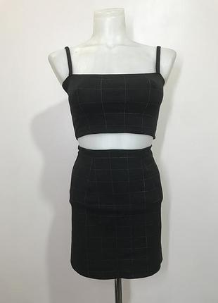 Костюм (юбка,топ) в клетку