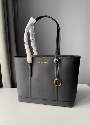 Велика чорна сумка jet set large michael kors