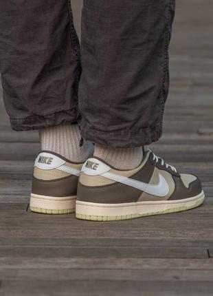 Кроссовки nike sb dunk low beige\brown\green patch4 фото