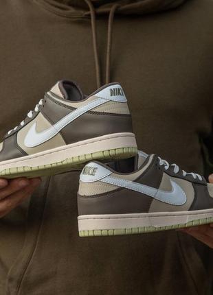 Кроссовки nike sb dunk low beige\brown\green patch7 фото