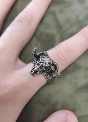 Крутое кольцо баран агнец рок готика магия колечко мистика перстень унисекс3 фото