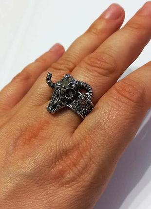 Крутое кольцо баран агнец рок готика магия колечко мистика перстень унисекс9 фото
