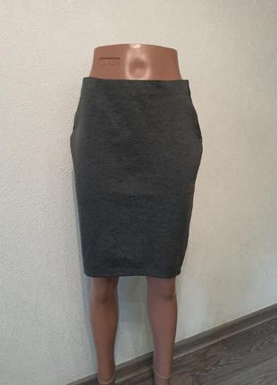 Серая юбка в обтяжку, карандаш1 фото