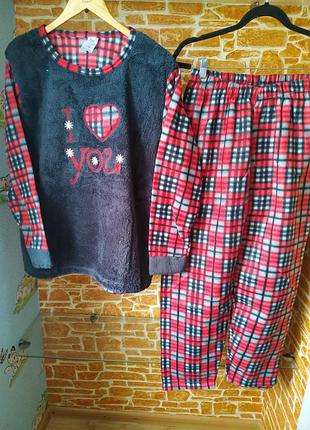 Жіноча піжама asel розмір xxl фліс махра маска для сну