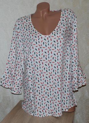 Блуза принтована бренду 2 biz  /красиво оформлений рукав /