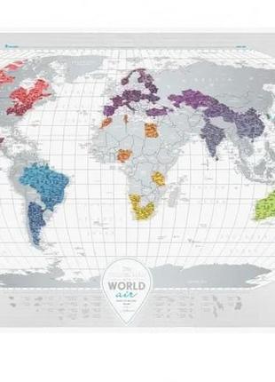 Скретч карта "travel map air world", англійська