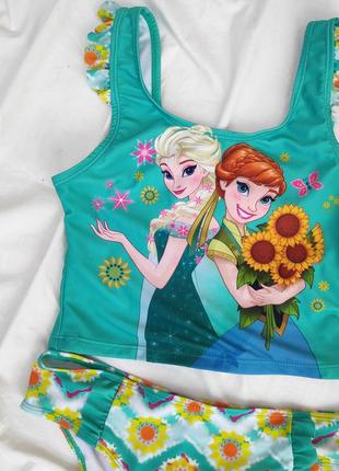 Детский купальник disney frozen раздельный купальник с анной и эльзой с мультфильма3 фото