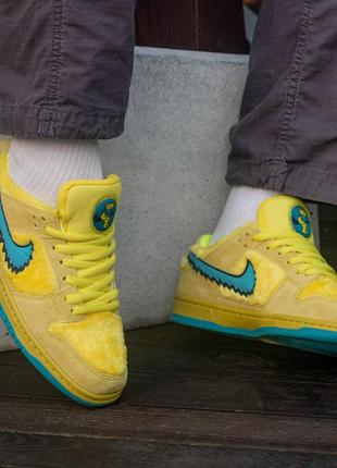 💛nike sb dunk low grateful dead bears yellow💛❤️ 36рр-45рр❤️ кросівки чоловічі жовті найк данк, кроссовки мужские найк данк, кросівки найк чоловічі