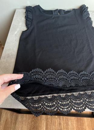 Блуза чёрная футболка с рюшами свободного кроя классика нарядная блузка м3 фото