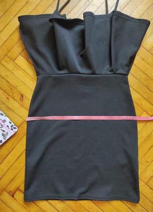 Чорна сукня плаття з баскою6 фото