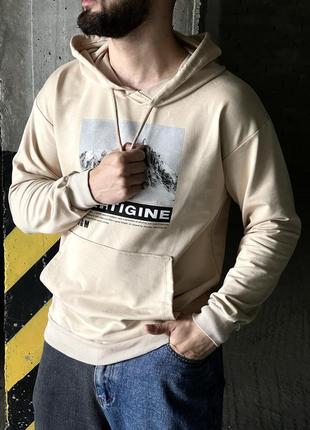 Якісна чоловіча толстовка бежевого кольору