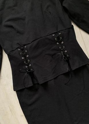 Чорна сукня міді олівець плаття в обтяжку6 фото