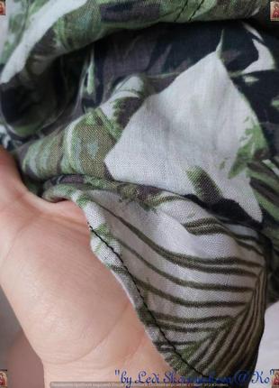 Новая симпатичная юбка миди со 100 % льна в крупных листях "сафари", размер 4хл6 фото