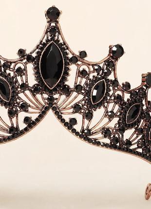 Корона на голову диадема черного цвета готическая винтажная