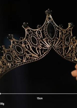 Корона на голову диадема черного цвета готическая винтажная