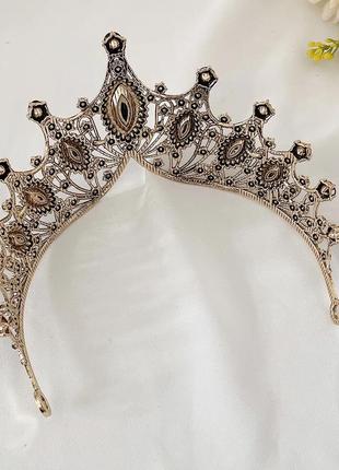 Корона на голову диадема черного цвета готическая винтажная