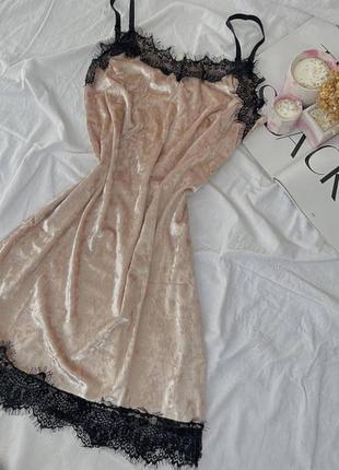 Жіночий велюровий пеньюар, гарна нічна сорочка, ночнушка5 фото