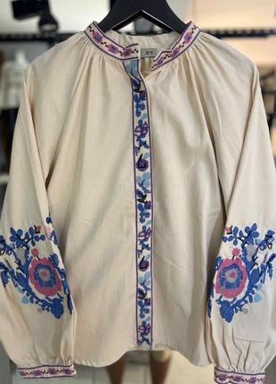 Рубашка -вышиванка с вышитой аппликацией крестиком