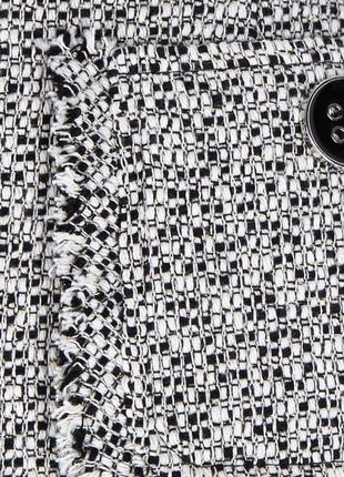 Очень красивая,твидовая мини юбка с бахромой в стиле шанель,хлопок,шерсть, river island3 фото