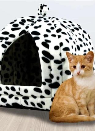 М'який будиночок для собак та кішок pet hut white3 фото