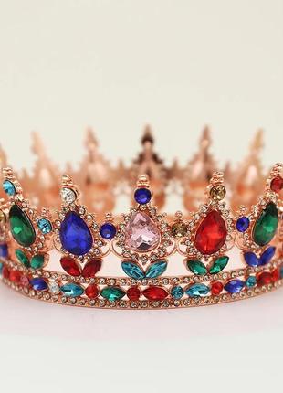 Корона круглая на голову на торт для торта желтая золото золотая красная синяя зеленая...