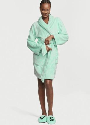 Плюшевий халат victoria’s secret short cozy robe secret (m/l)