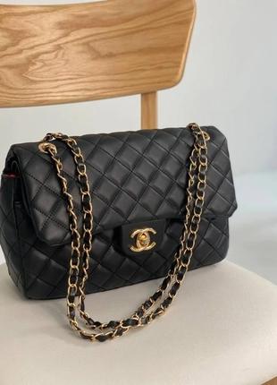 Женская кожаная сумка через плече chanel черная, стильная сумка, модная сумка шанель