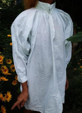 Laura ashley винтажное платье с карманами домашнее в бельевом стиле ночная рубашка  в горошек коттон хлопок со складками миди ретро винтаж6 фото