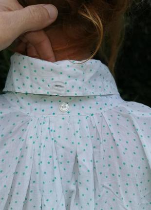 Laura ashley винтажное платье с карманами домашнее в бельевом стиле ночная рубашка  в горошек коттон хлопок со складками миди ретро винтаж10 фото
