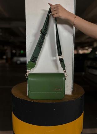 Жіноча шкіряна сумка через плече jacquemus зелена, стильна сумка, преміум якість, модна сумка жакмюс1 фото