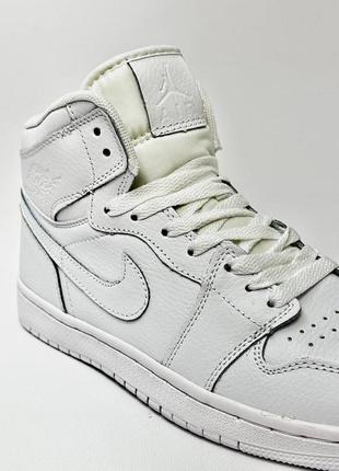 Кроссовки nike air jordan 1 white || кроссовки найк высокие | мужские кроссовки найк демисезонные5 фото