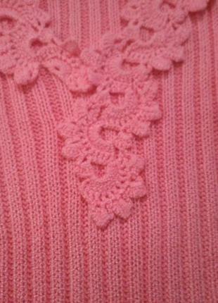 Нарядный свитер джемпер розовый3 фото