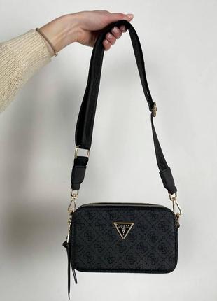 Женская кожаная сумка через плече guess черная, стильная сумка, модная сумка гесс2 фото