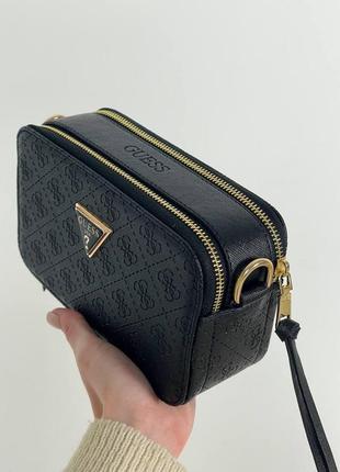 Женская кожаная сумка через плече guess черная, стильная сумка, модная сумка гесс5 фото