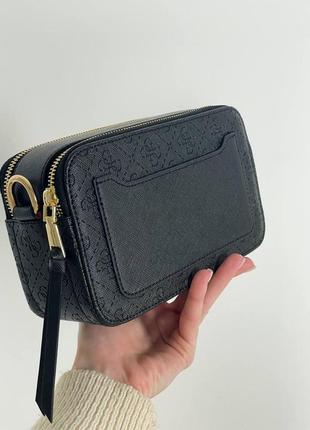 Женская кожаная сумка через плече guess черная, стильная сумка, модная сумка гесс4 фото