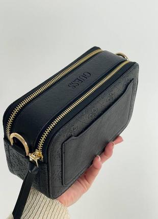 Женская кожаная сумка через плече guess черная, стильная сумка, модная сумка гесс7 фото