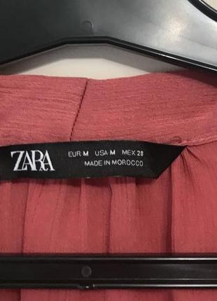 Ефектна сатинова сукня туніка zara кораловий рожевий міді плаття довге9 фото