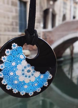 Шикарный дизайнерский большой кулон бренд муранское стекло